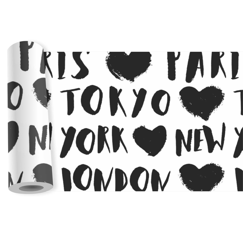 Adesivo Faixa Border Cidade Letras Viagem Capitais Tokyo New York Paris London kit com 5 unidades B435