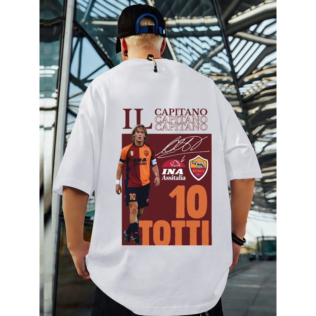 Francesco Totti 10 legend T-shirt Roma team emblem theme short sleeve