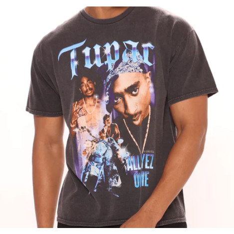 Camiseta Camisa Blusa Algodão Tupac Old School Short Sleeve Rapper