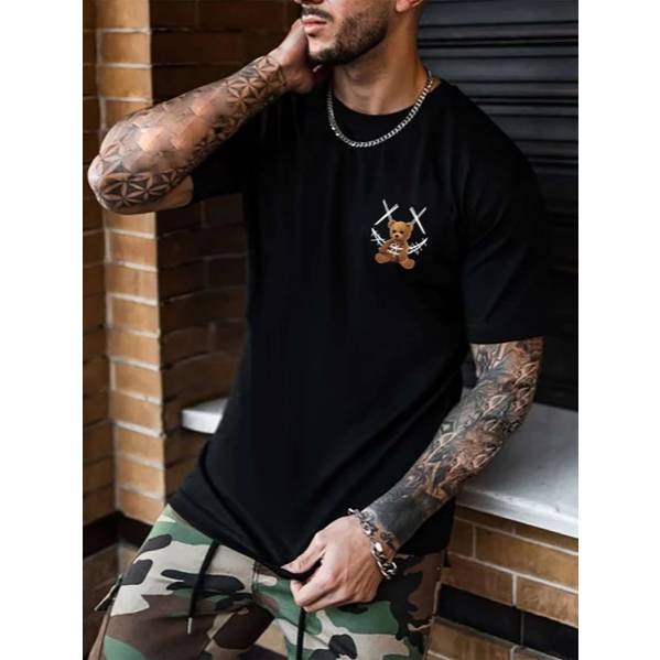 Camiseta Masculina Urso Smile FB Closet Camisa 100% Algodão