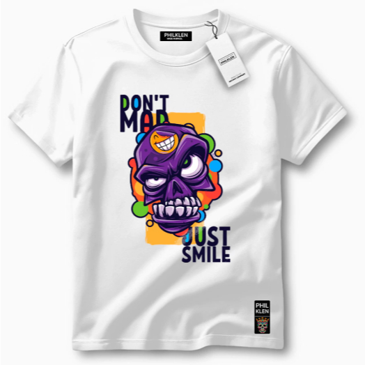 Camiseta Masculina Com Estampa Don't Mad Just Smile Tecido Premium 100% Algodão