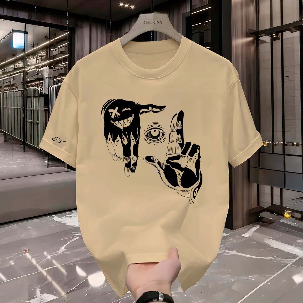 Camiseta Premium T-Shirt Camiseta Masculina Olhar Smile Diverse Estilos Camisa Street Wear 100% Algodão Manfinity