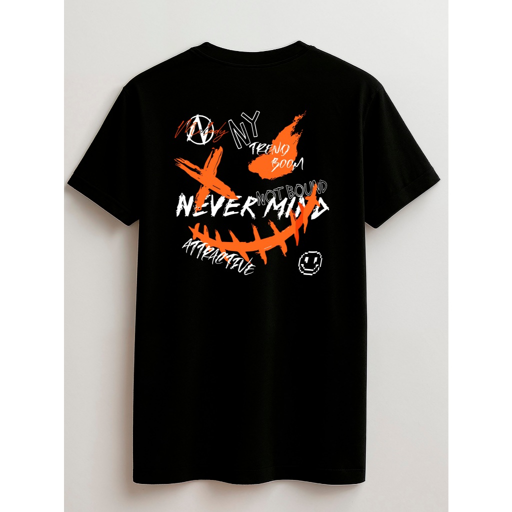 Camiseta Smile Nevermind 100% Algodão Unissex Juvenil e Infantil