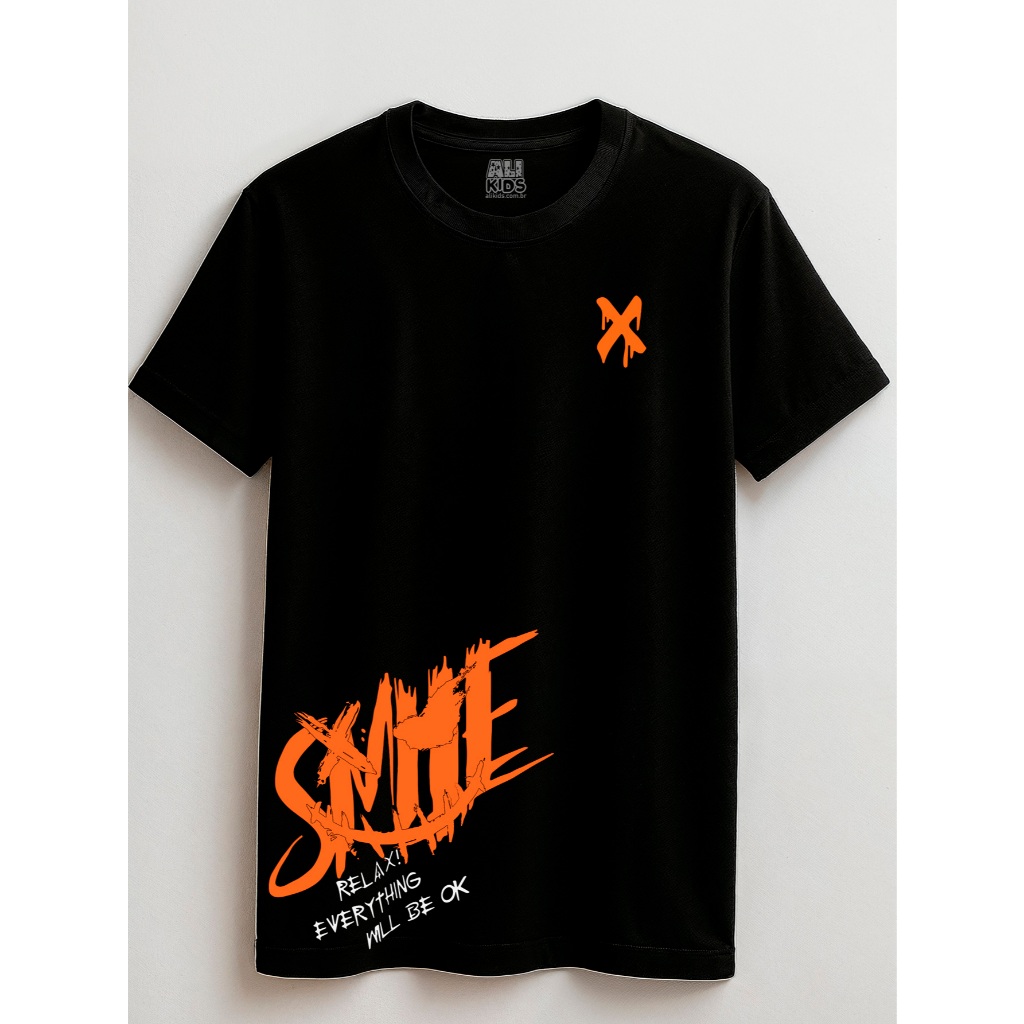 Camisa Smile Relax Juvenil e Infantil 2 ao 16 anos 100% Algodão