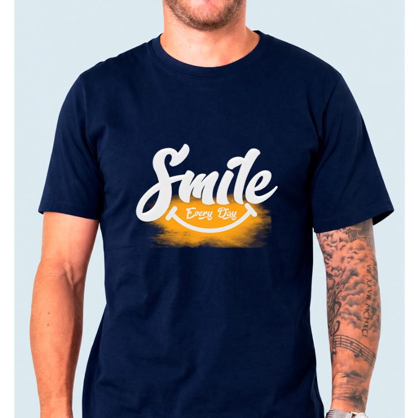 Camiseta SORRIA TODO DIA SMILE EVERY DAY Streetwear 100% Algodão Camisa Unissex Confortável