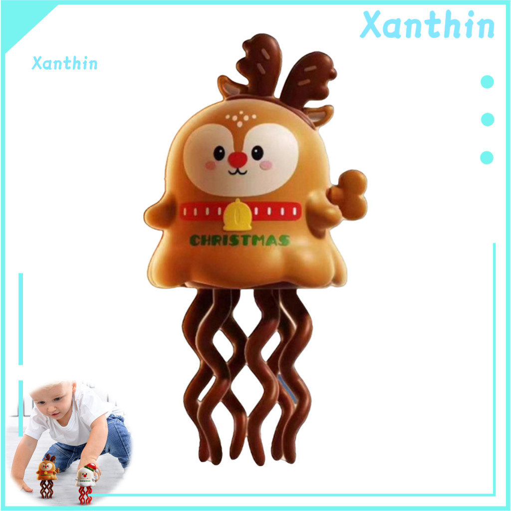 Santa Claus Octopus Toy Electric Dancing for Toddlers – Obstacle Avoidance Crawling Cartoon Design with Elk Ghost Pump
