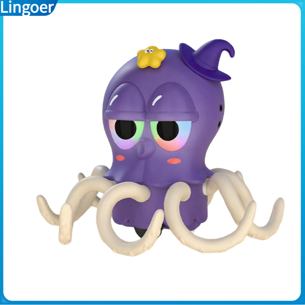 Dancing Octopus Baby Crawling Toy with Voice Playback One-click Repeat Light Music Automatic Obstacle Avoidance Parent-c