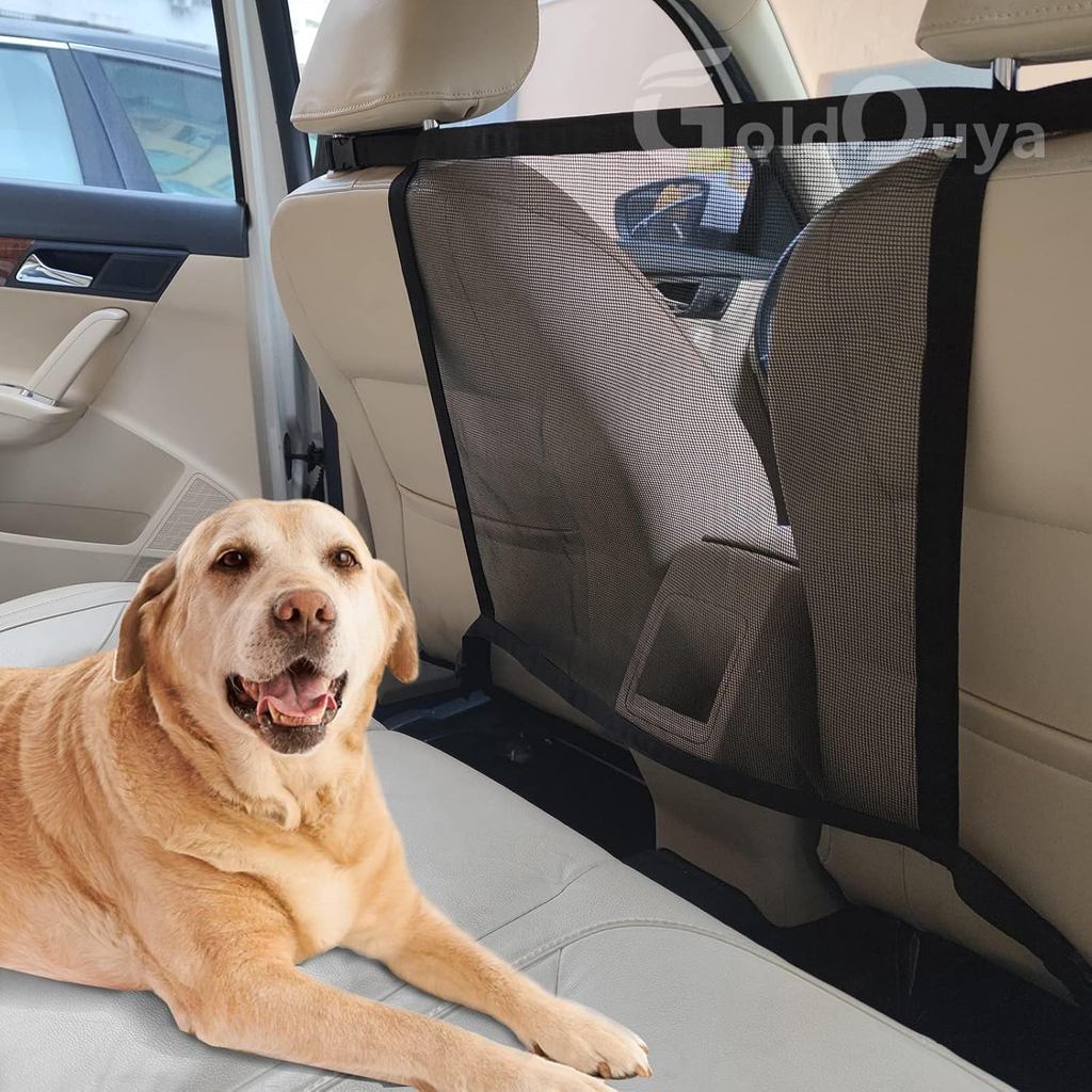 Car Dog Net Barrier, 21 x 21 in Adjustable Mesh Obstacle Car Dog Barrier Net Back Seat Pet Fence Car Pet Isolation P