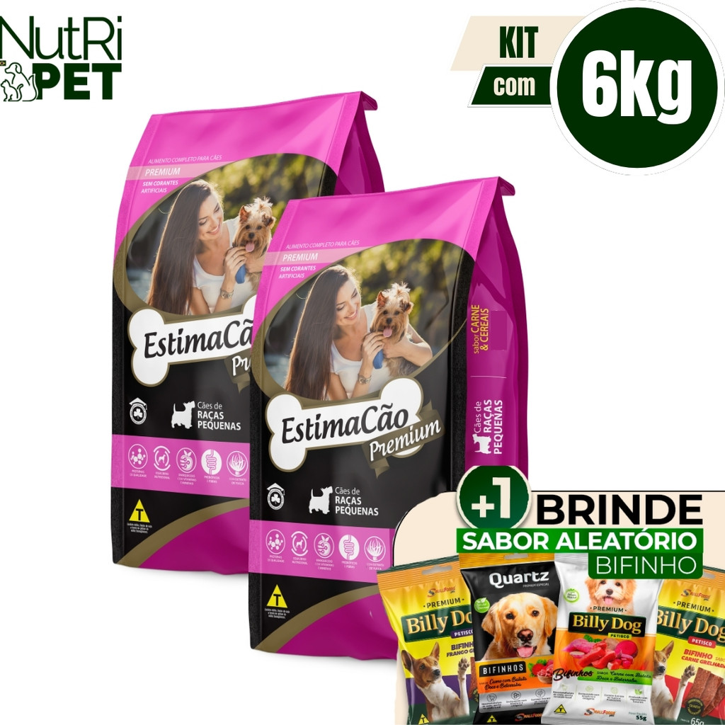 Ração Estimacão Cães Adultos Raças Pequenas 6kgs
