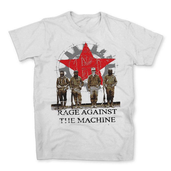Camiseta Algodao Rage Against The Machine RATM Zack Rock Roll Consulado Punk Grunge Bandas Bateria Guitarra