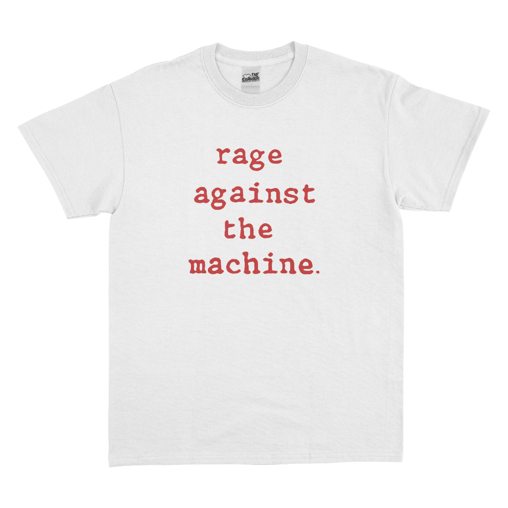 THESYAHRIR | Camiseta Rage Against The Machine RATM Band Algodão Penteado Dos Anos 24 Ajuste Regular Manga Curta