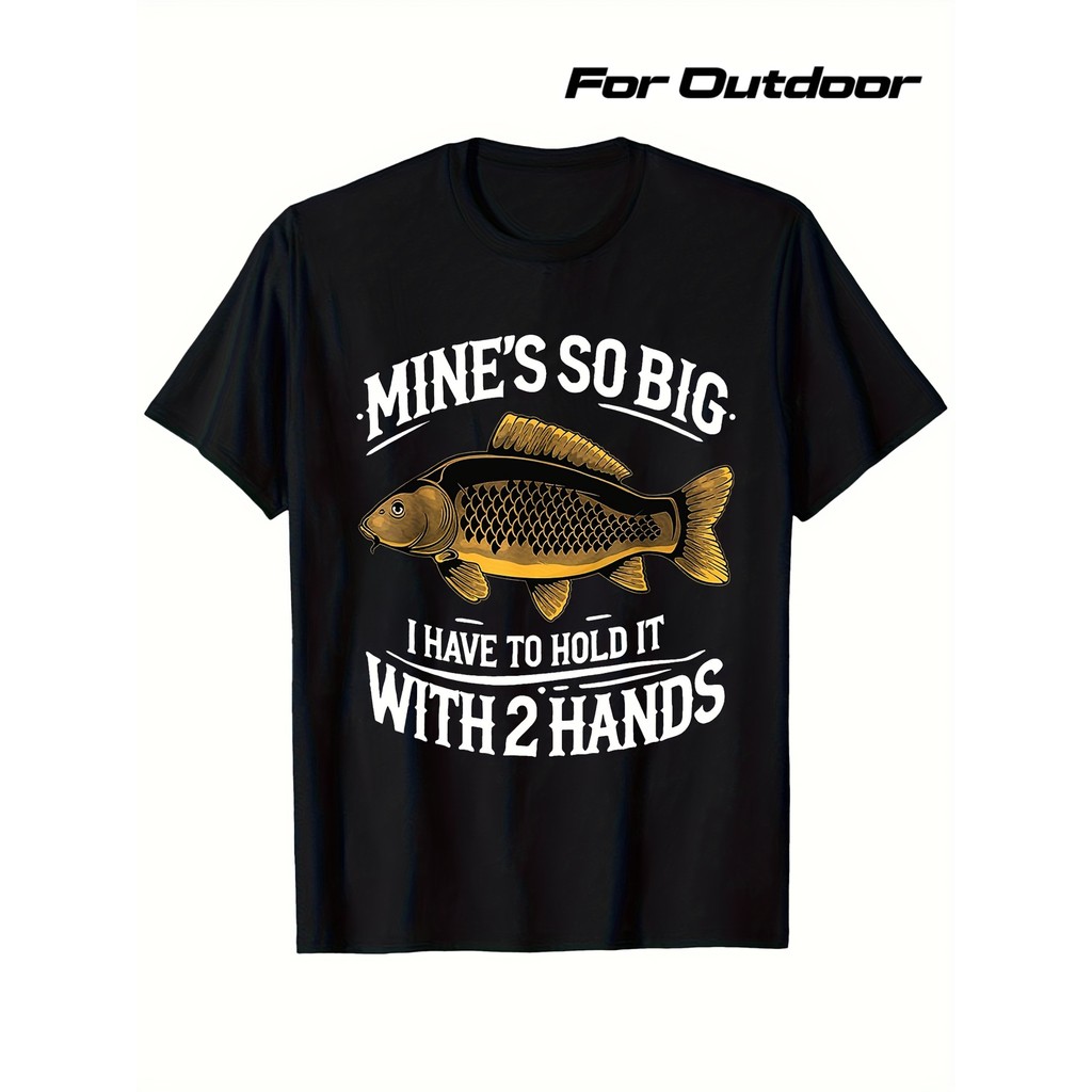 Camiseta Masculina Funny Carp Fishing Crew Neck Summer Outdoor Confortável Divertida Estilosa Verão