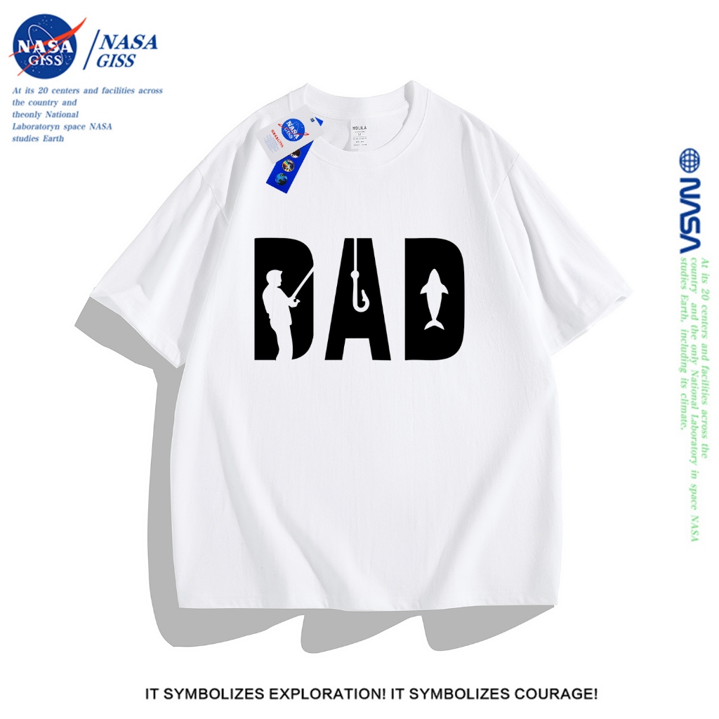NASA camiseta mangacurta unissex de verão estilo de rua tshirt fishing estampada plus size 100% Algodão