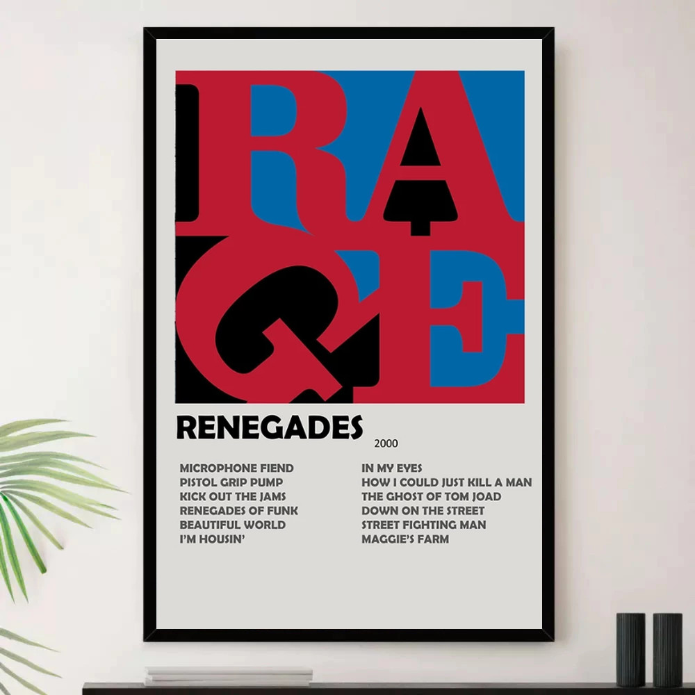 Quadro Placa Decorativa Música Internacional Rage Against the Machine Heavy Metal Metal Alternativo Álbuns com Moldura