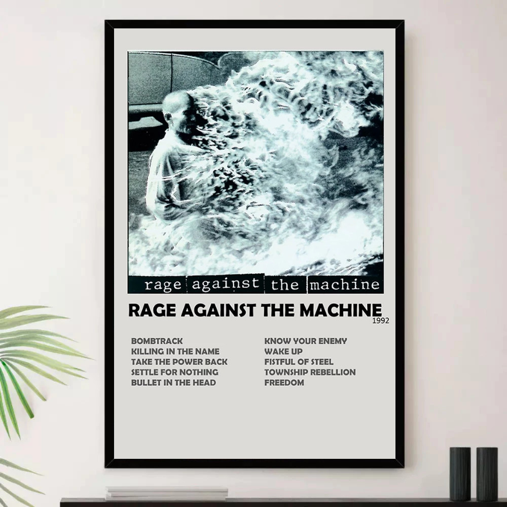 Quadro Placa Decorativa Música Internacional Rage Against the Machine Heavy Metal Metal Alternativo Álbuns com Moldura