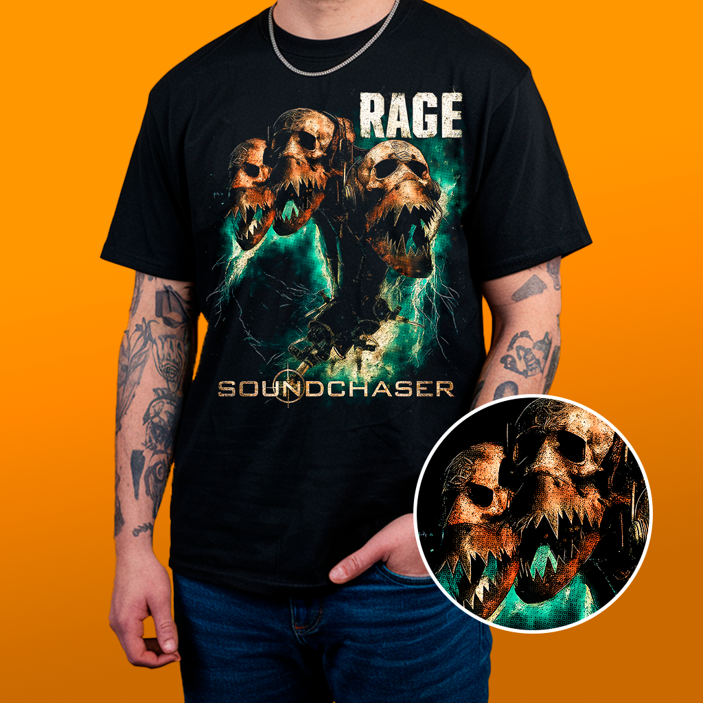 Camiseta RAGE - Estampa Reticulada Algodão 30.1
