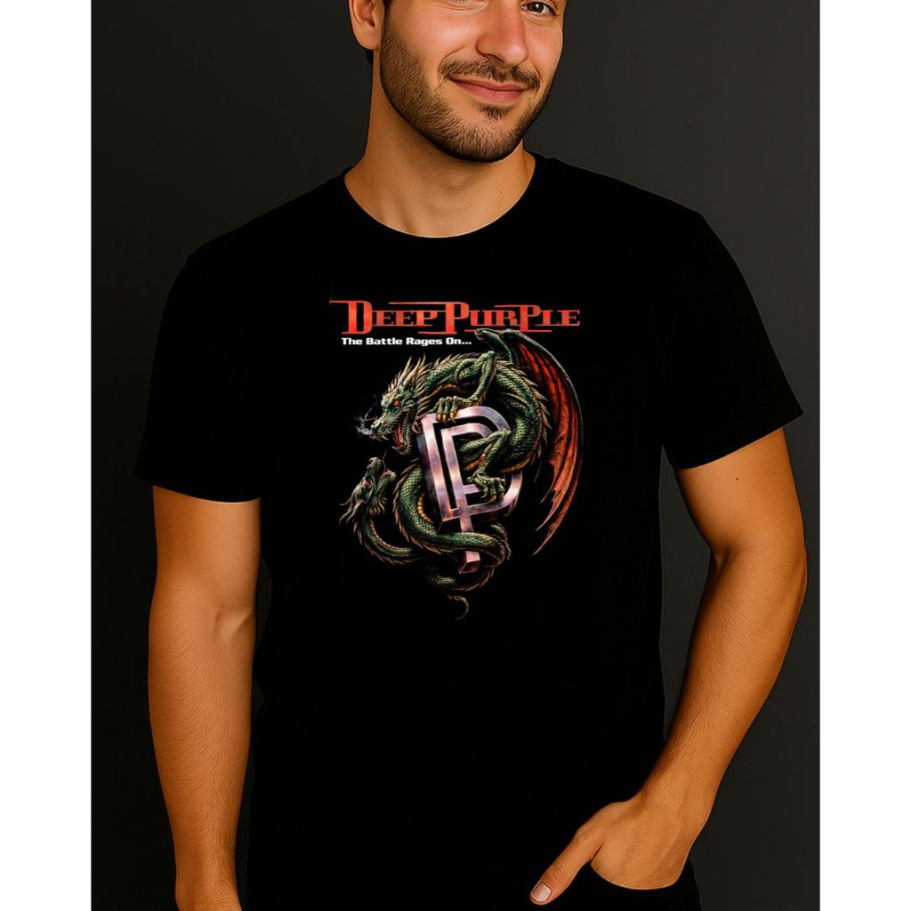 Camiseta Deep Purple Banda Rock “The Battle Rages On” 100% Algodão Unissex Estampa Autoral