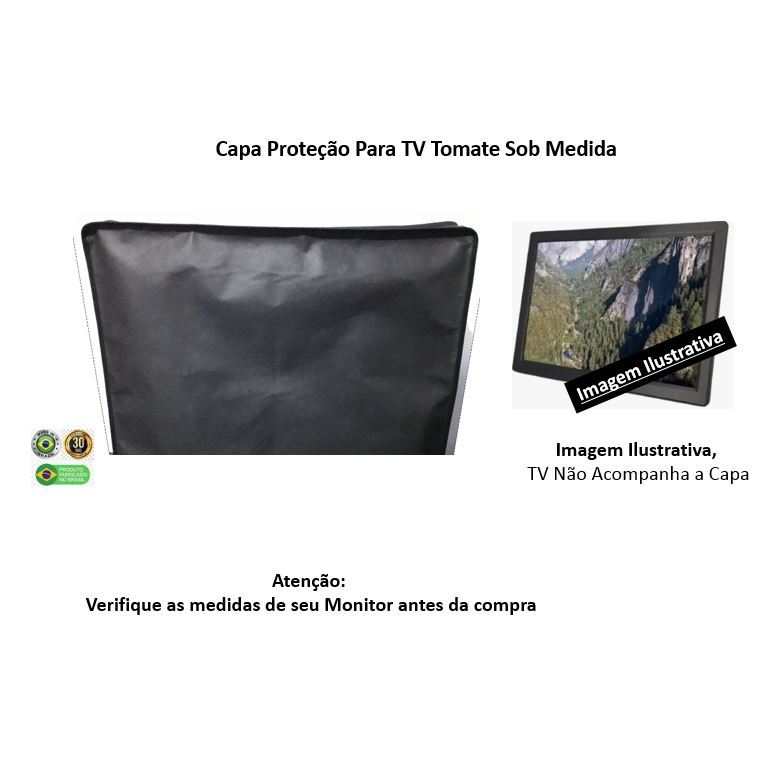 Capa Proteção Tv Monitor Digital Portátil Tomate Sob Medida em Tnt Preto Bonito Resistente Antipoeria
