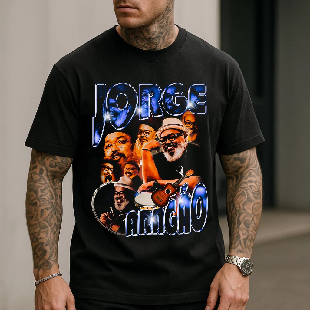 Camiseta Jorge Aragão Fundo de Quintal Graphic Tees 100%  Algodão Confortável Plus Size Premium Unissex