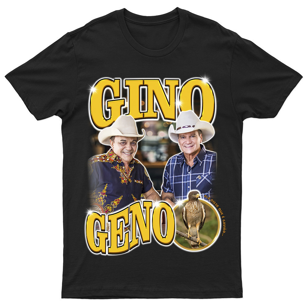 Camiseta Gino e Geno Sertanejo Bootleg Graphic Tee Unissex 100% Algodão Premium Novo
