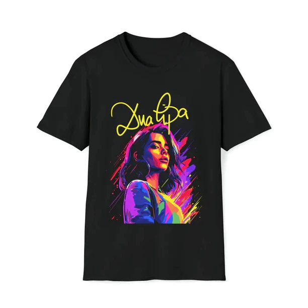 Camisa Premium Dua Lipa Assinatura Graphic AestheticBlusa Unissex Camiseta 100% Algodão