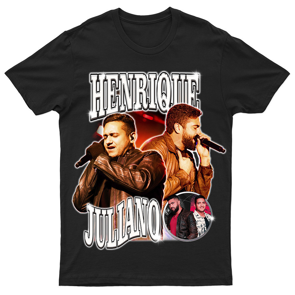 Camiseta Henrique e Juliano Sertanejo Unissex 100% Algodão Premium Bootleg Graphic