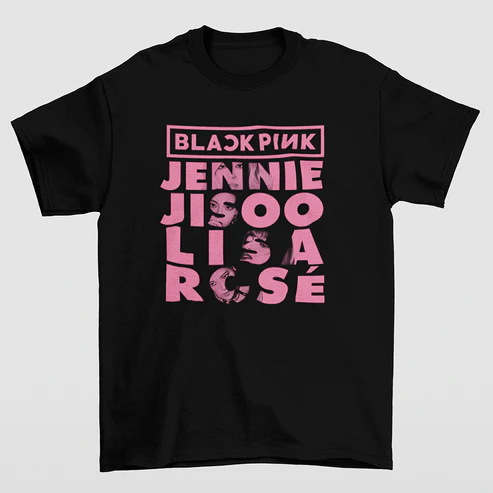 Camisa Premium Names Graphic BlackPink Camiseta 100% Algodão