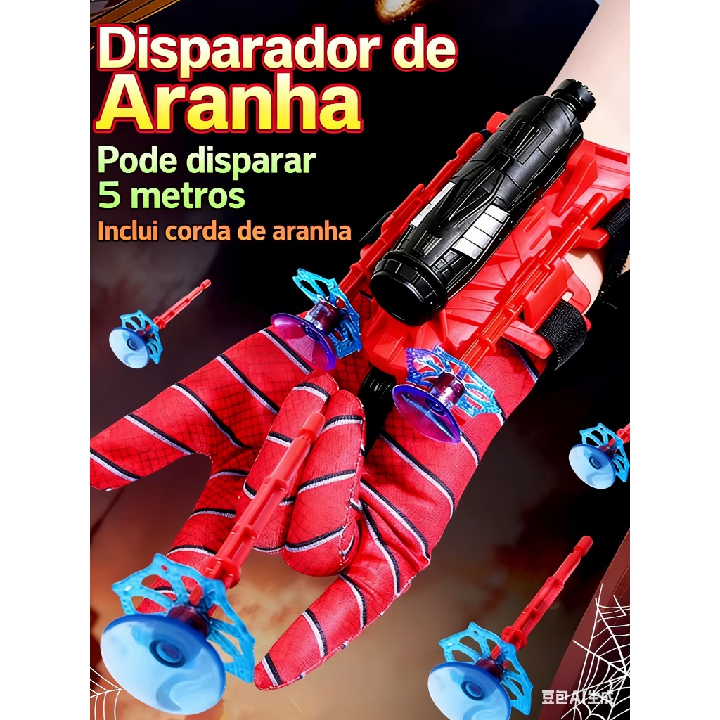 Web-Shooting Gloves - (Suction Cup Darts) - Kids' Superhero Toy - Gift for Children - Boys - Fantasy Gloves with Red Web