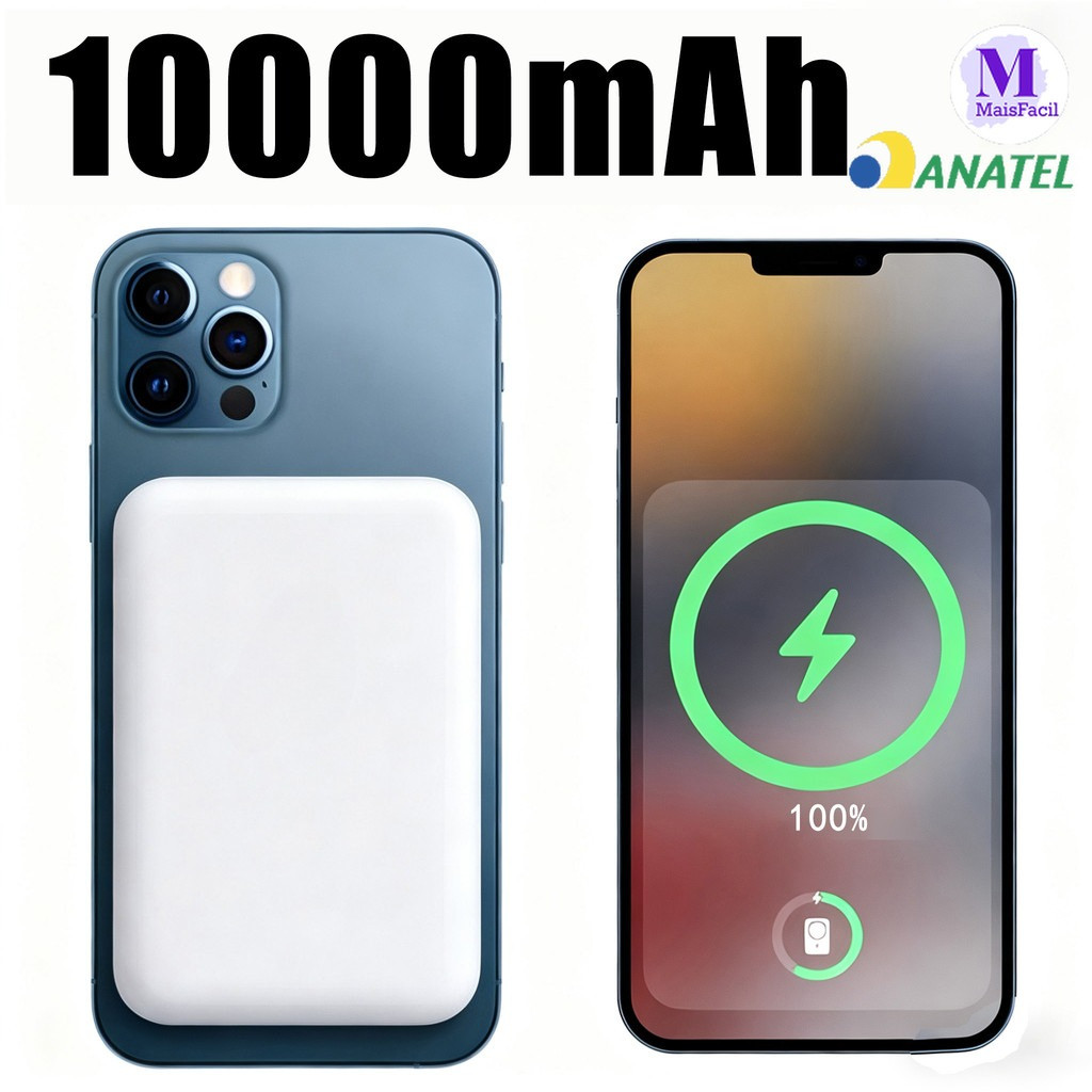 Carretel De Indução Portátil iPhone Magsafe Apple Carga De Farol Sem Fio 3000mah/5000mah/10000mah