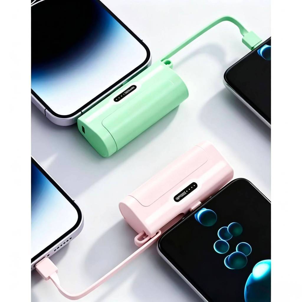 mini Power Bank Carregador10000mAh Bateria Portatil Auxiliar Sem Fio para iPhone e Celulares Com USB-C Tipo-C 2em1 YC-01