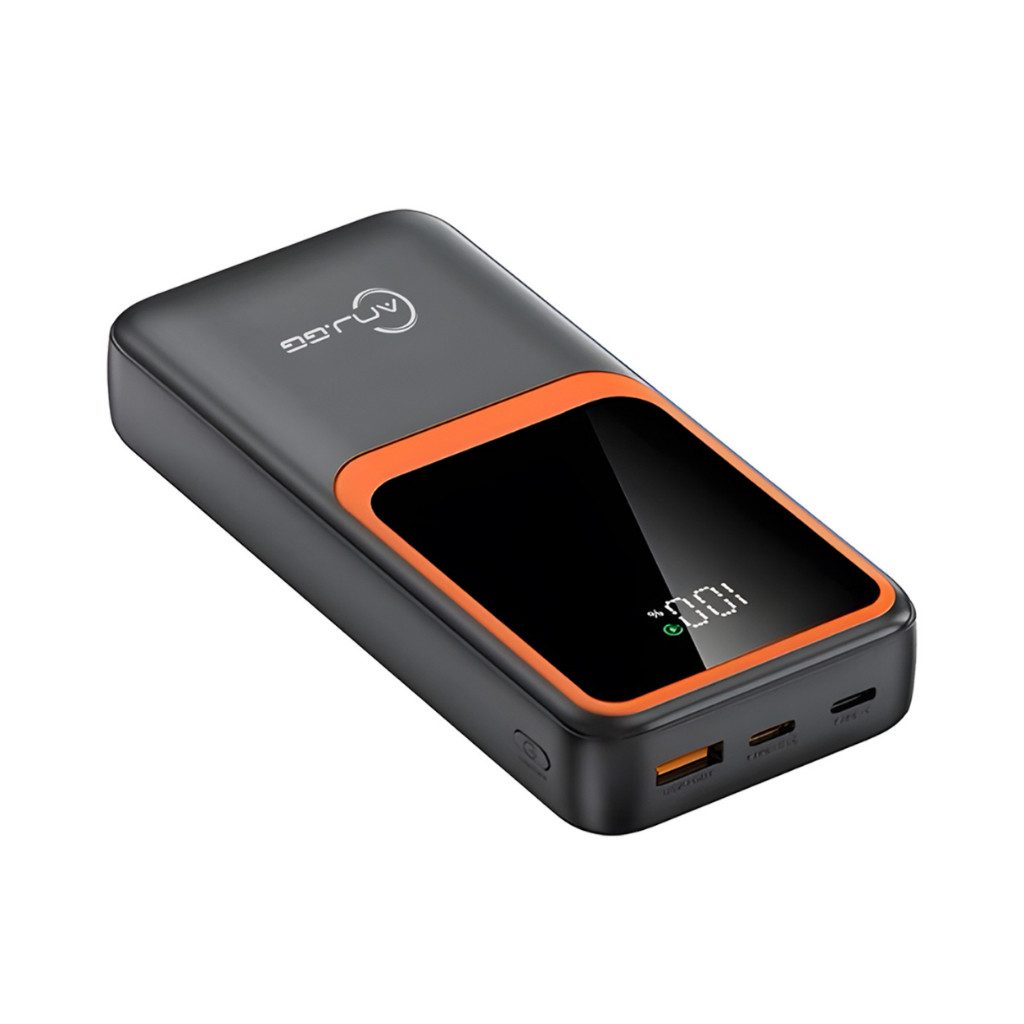 Power Bank Carregador Portátil 20000mAh 33W Super Rápido com Duas Saídas de Cabo USB Preto