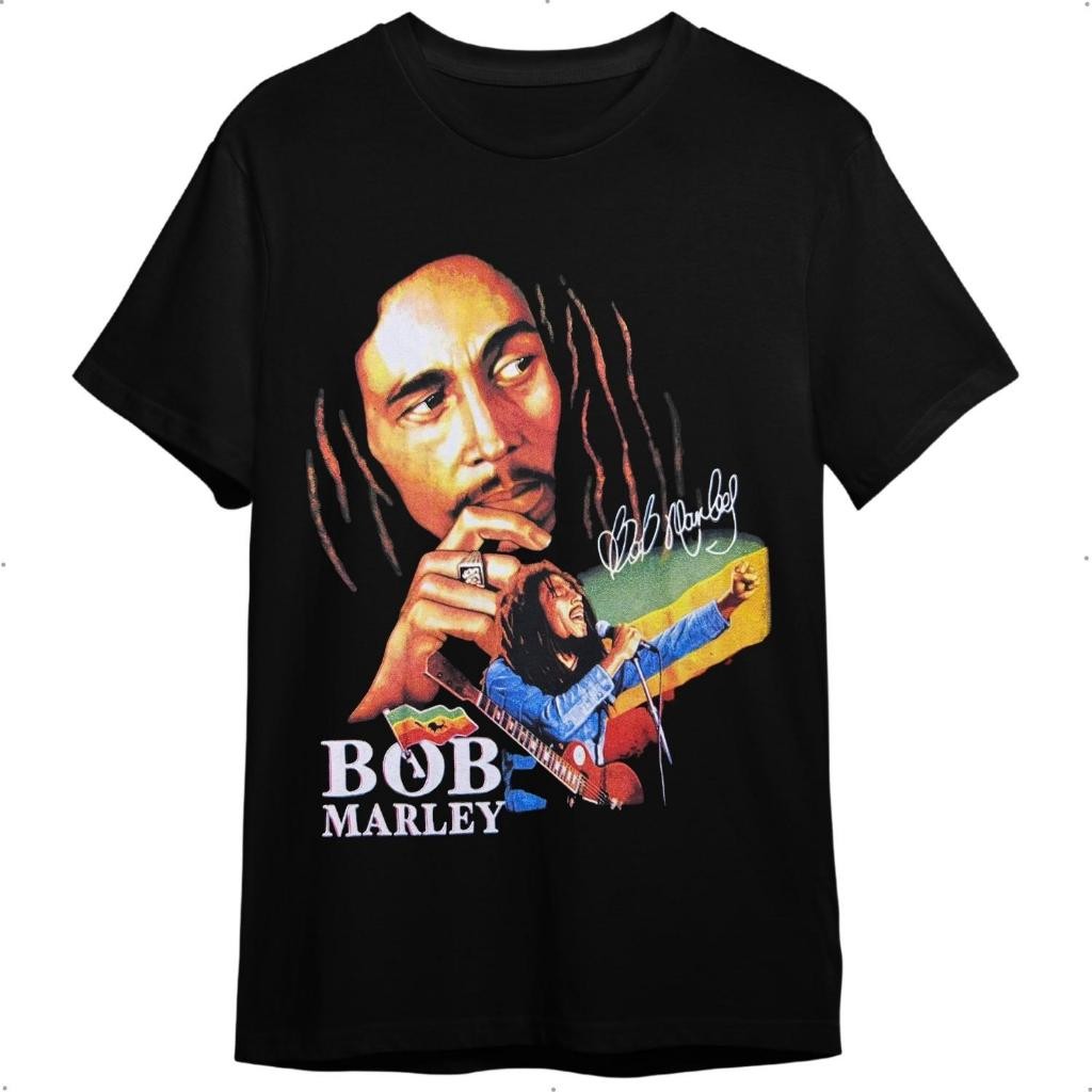 Camiseta Bob Marley Preta De Banda Masculina E Feminina Unissex Promoção