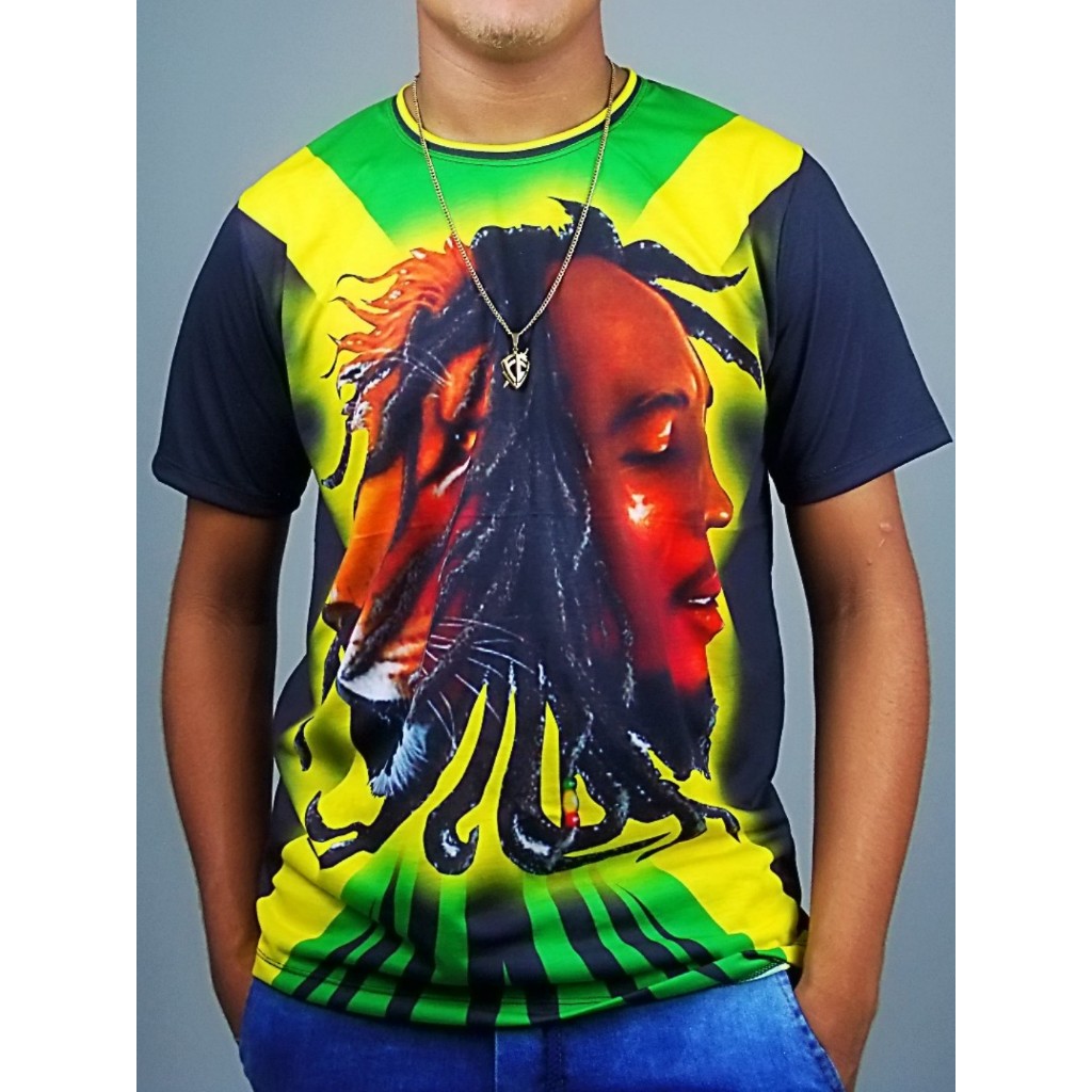 Camiseta Jamaica Bob Marley Leão África Modelo Slim - TOTAL - NO SENSE