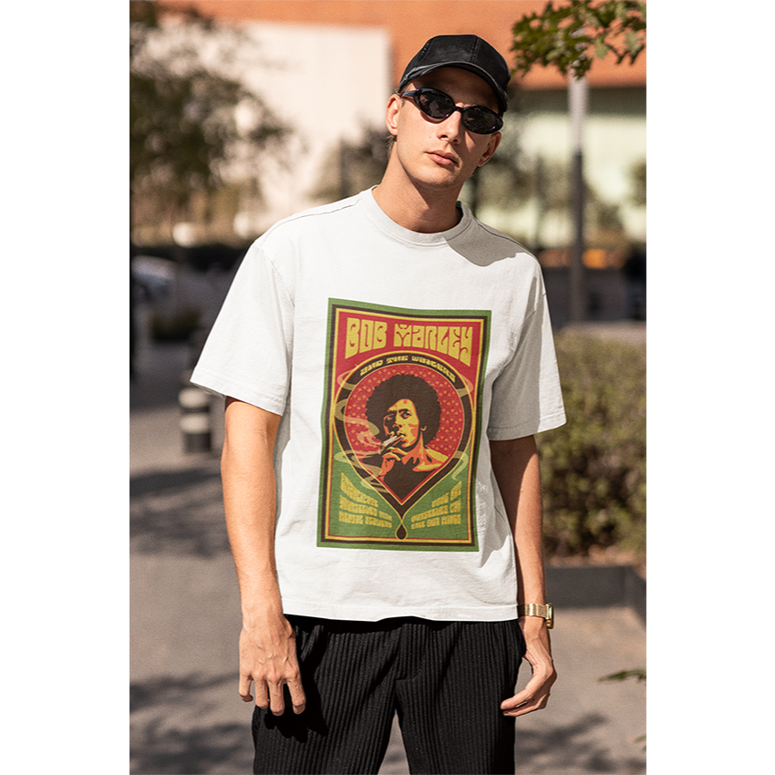 Camisa Unissex 100% Algodão T-Shirt Premium BOB MARLEY
