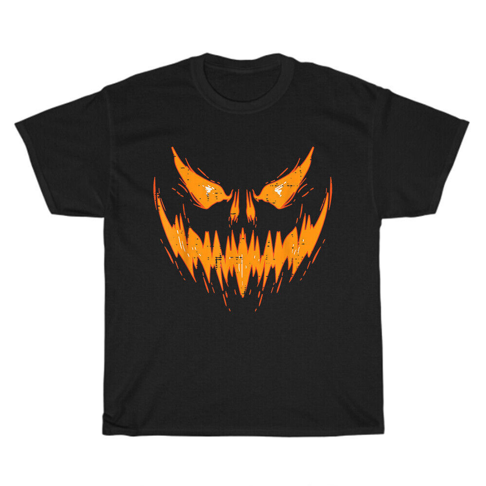 Camiseta Unissex Masculina e Feminina Assustador Jack O Lanterna Cara De Abóbora  De Halloween Unisex Funny Tee Gift Nov
