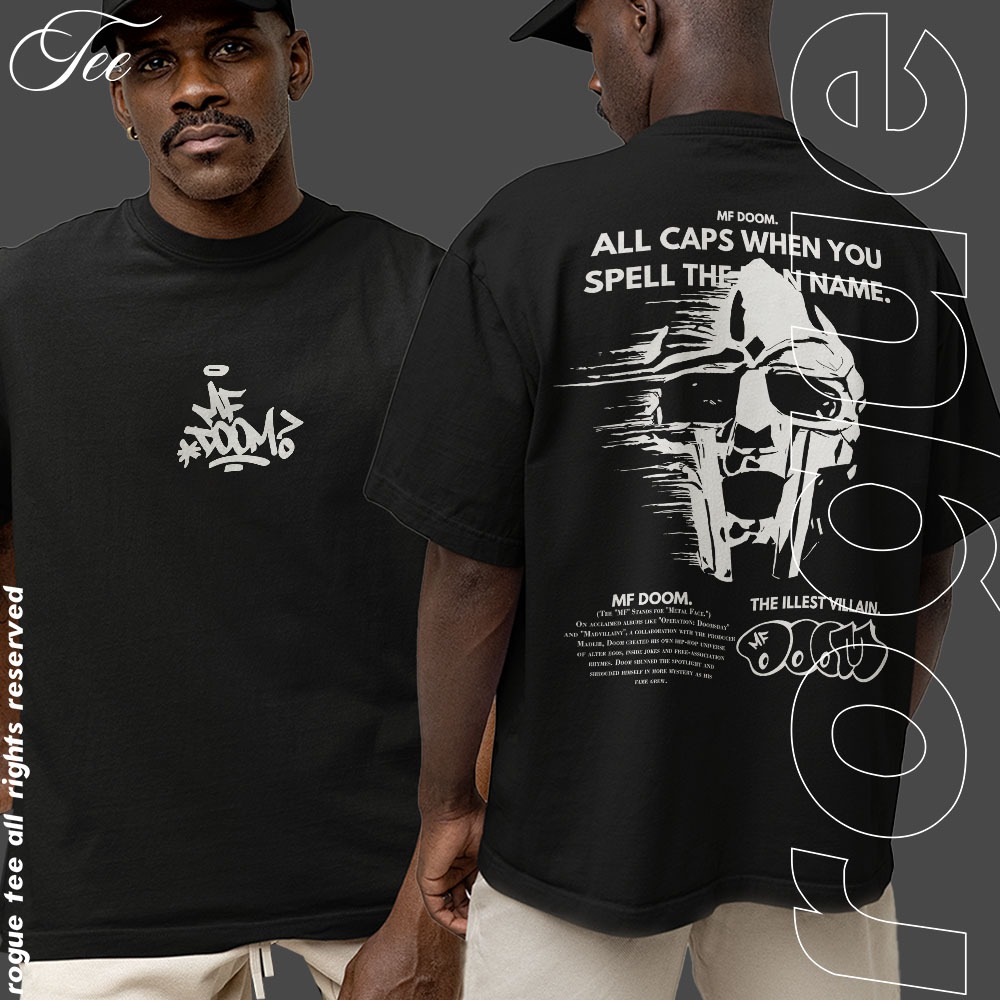Camiseta Basica e OVERSIZED Mf Doom Madvillain Metal The Illest Vilain Rap Tee Unissex