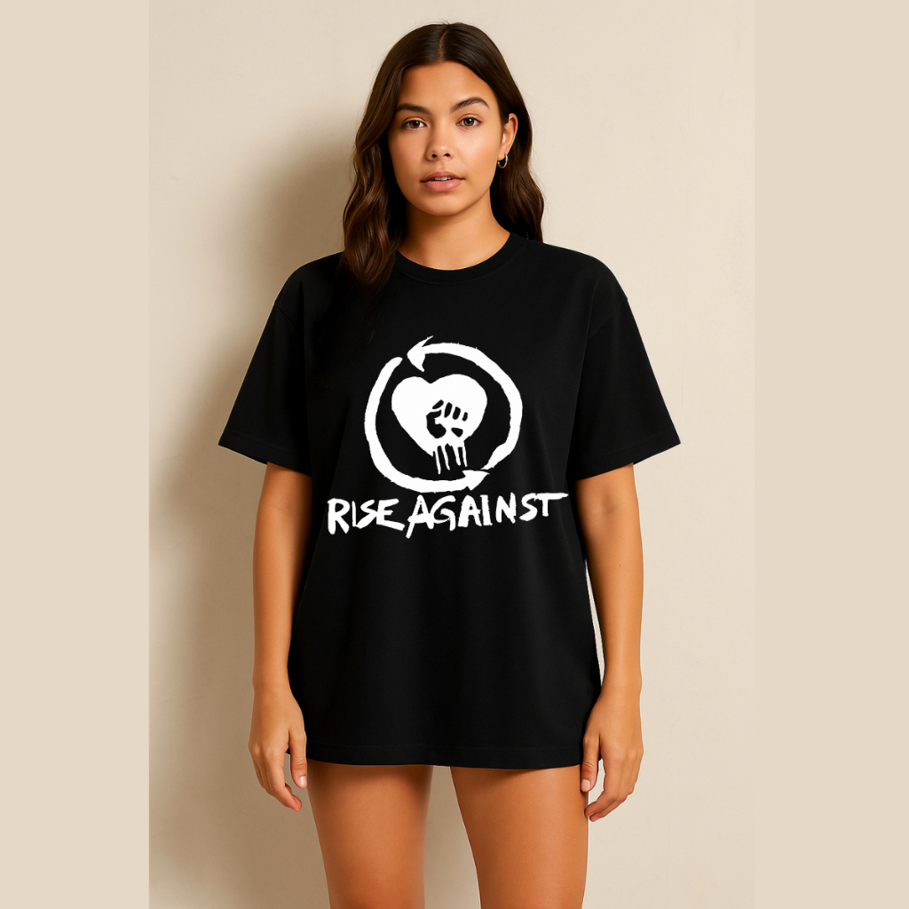 Camiseta Oversized Rise Against Rock In Rio Rock Alternativo