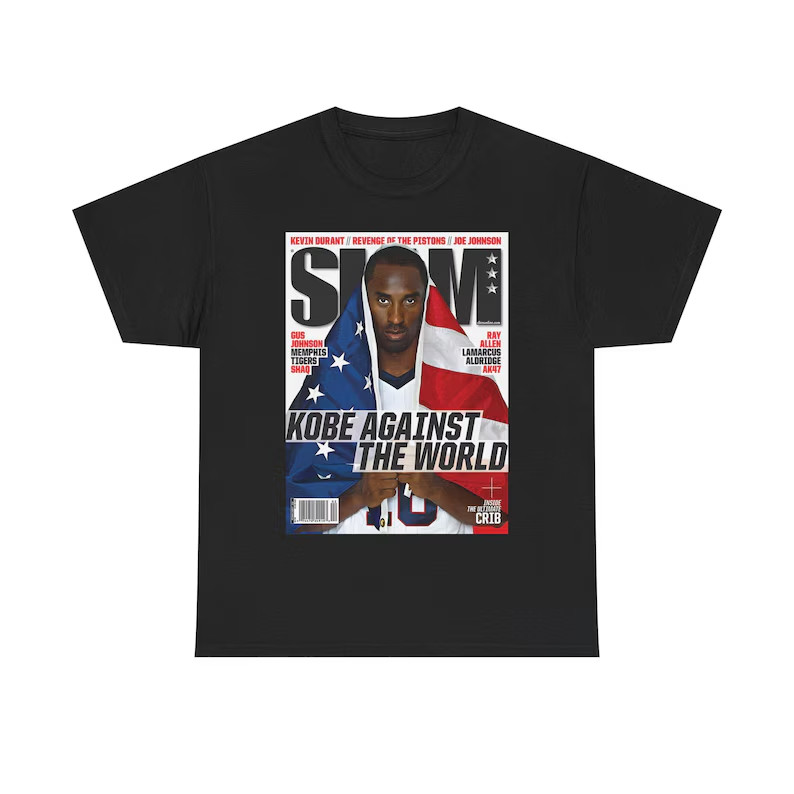 Camiseta Unissex Oversized Plus Size Feminina Masculina Kobe Against The World Slam   Basquete Streetwear