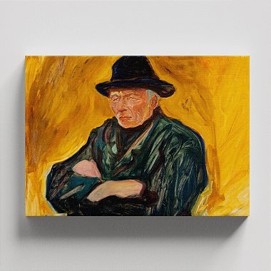 Quadro Canvas Fisherman Against Yellow Background Borda Infinita 40x60cm