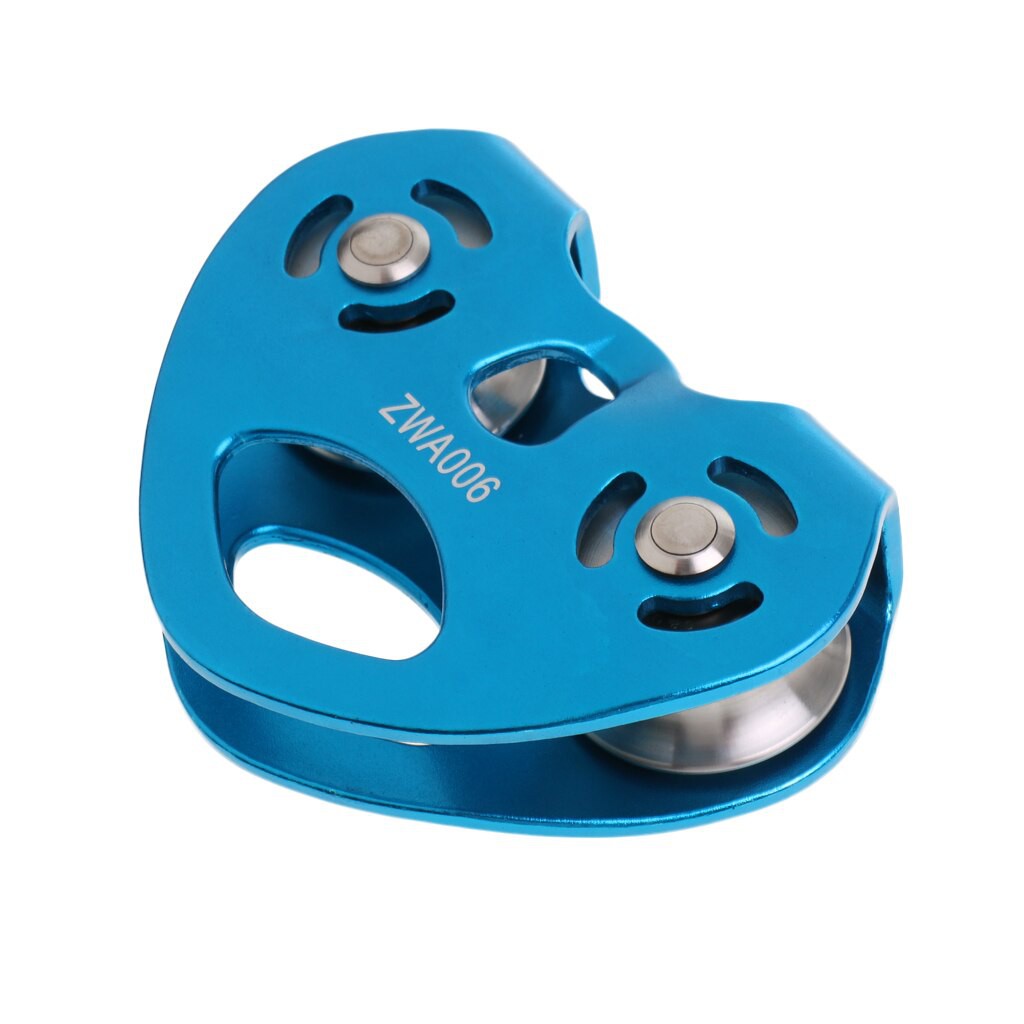 SUN 30KN Double Trolley Pulley Aluminum Zip Line Rock Climbing Mountaineering Rescue Lifting Tandem Pulley Camping Hiking Climbing