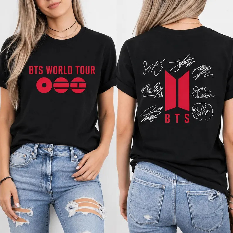 [Camiseta Premium em Algodão Puro]TT T-Shirt,  Signature Print Tee, Oversized Unisex Concert Merch, Gift for ARMY