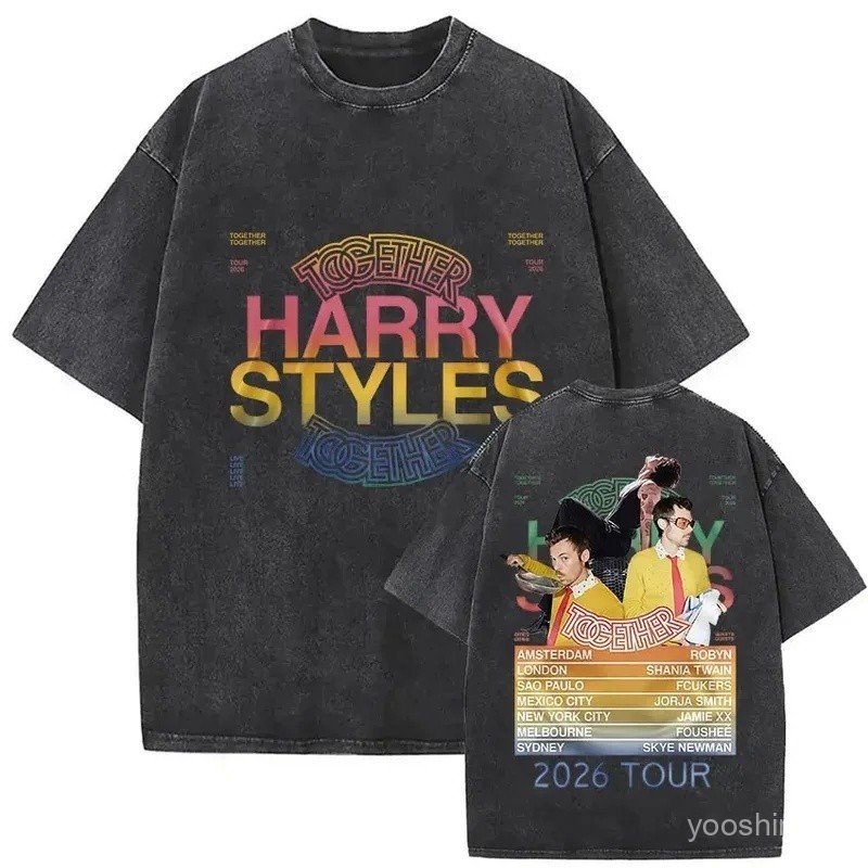 Harry Styles Kiss All The Time Disco Occasionally Tour 2026 Vintage Washed T-Shirt Fan Gift Unisex Loose Fit Women Men T