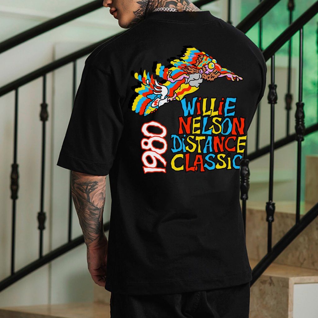 Camiseta Oversized Camisa StreetWear Willie Nelson 1980 Envio Imediato Malhão Premium OVER-312