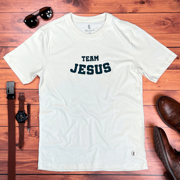 Camisa Camiseta Masculina Team Jesus  Regular Fit Algodão Premium Gospel Cristã Evangélica