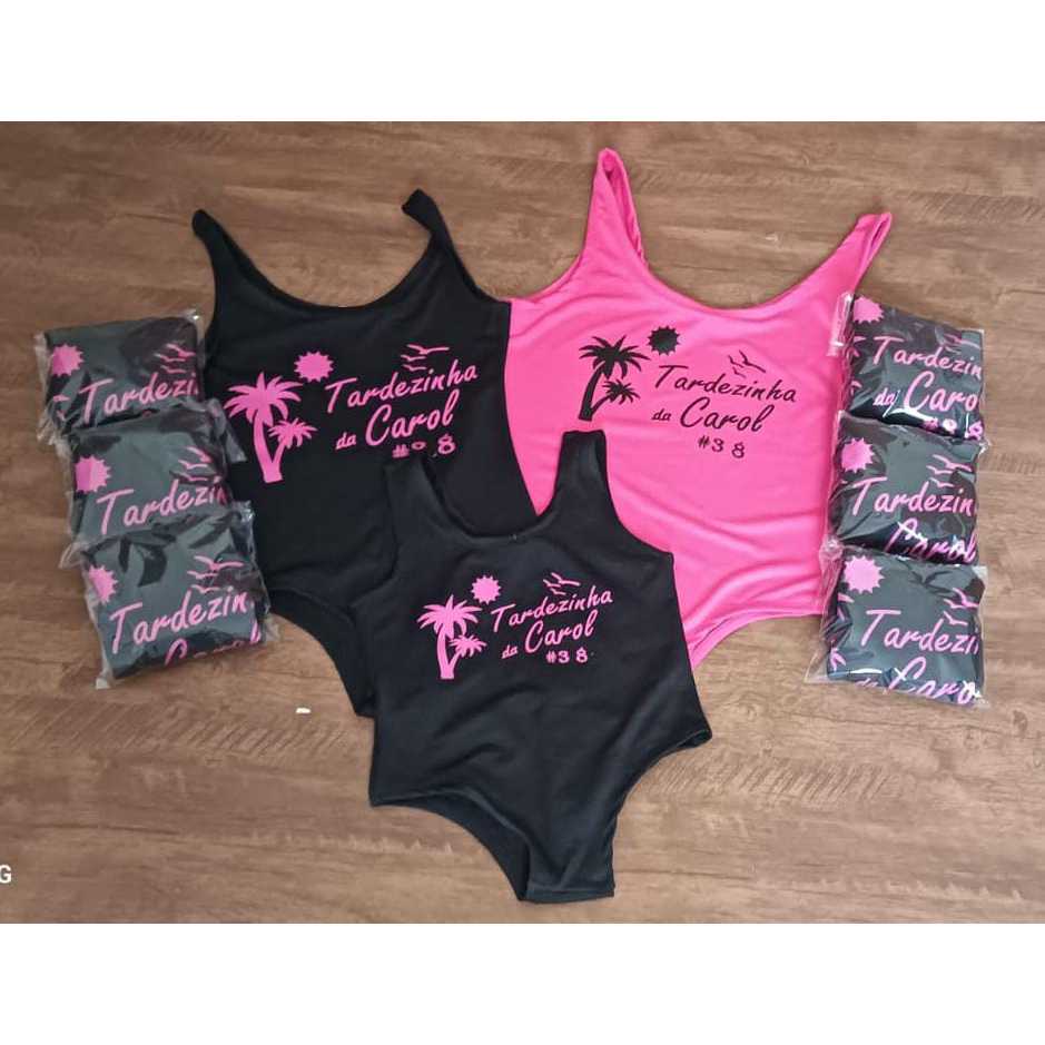 KIT 21 Peças Body Maiô Personalizado  Despedida de Solteira Team Bride Noiva - Forro na frente