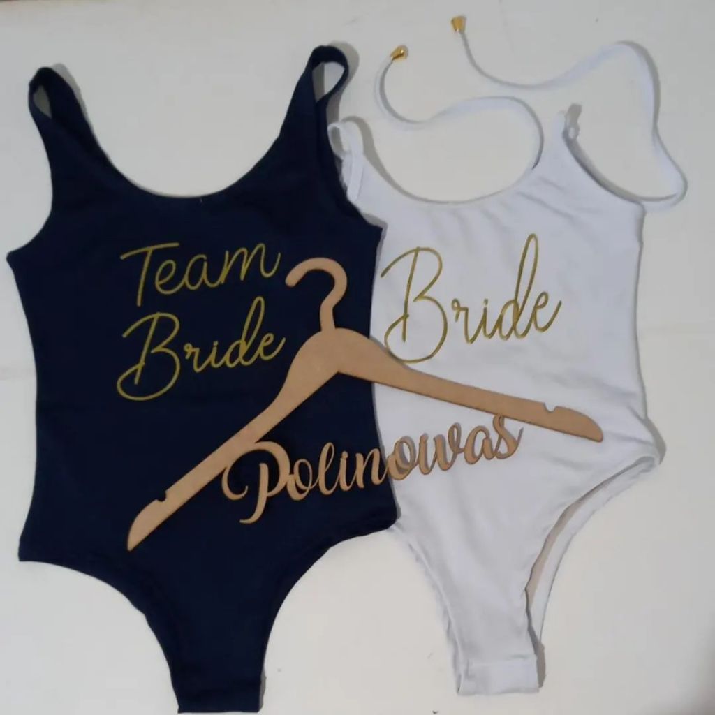 Body De Noiva Maiô Team Bride Suplex KIT COM 7 PEÇAS FORRO PARTE DA FRENTE INTEIRA  Para Despedida De Solteira