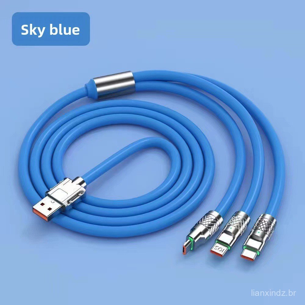 Jike Cabo De Carregamento Multiportas Colorido 3 Em 1 Rápido Para Dispositivos iPhone , Huawei E Android