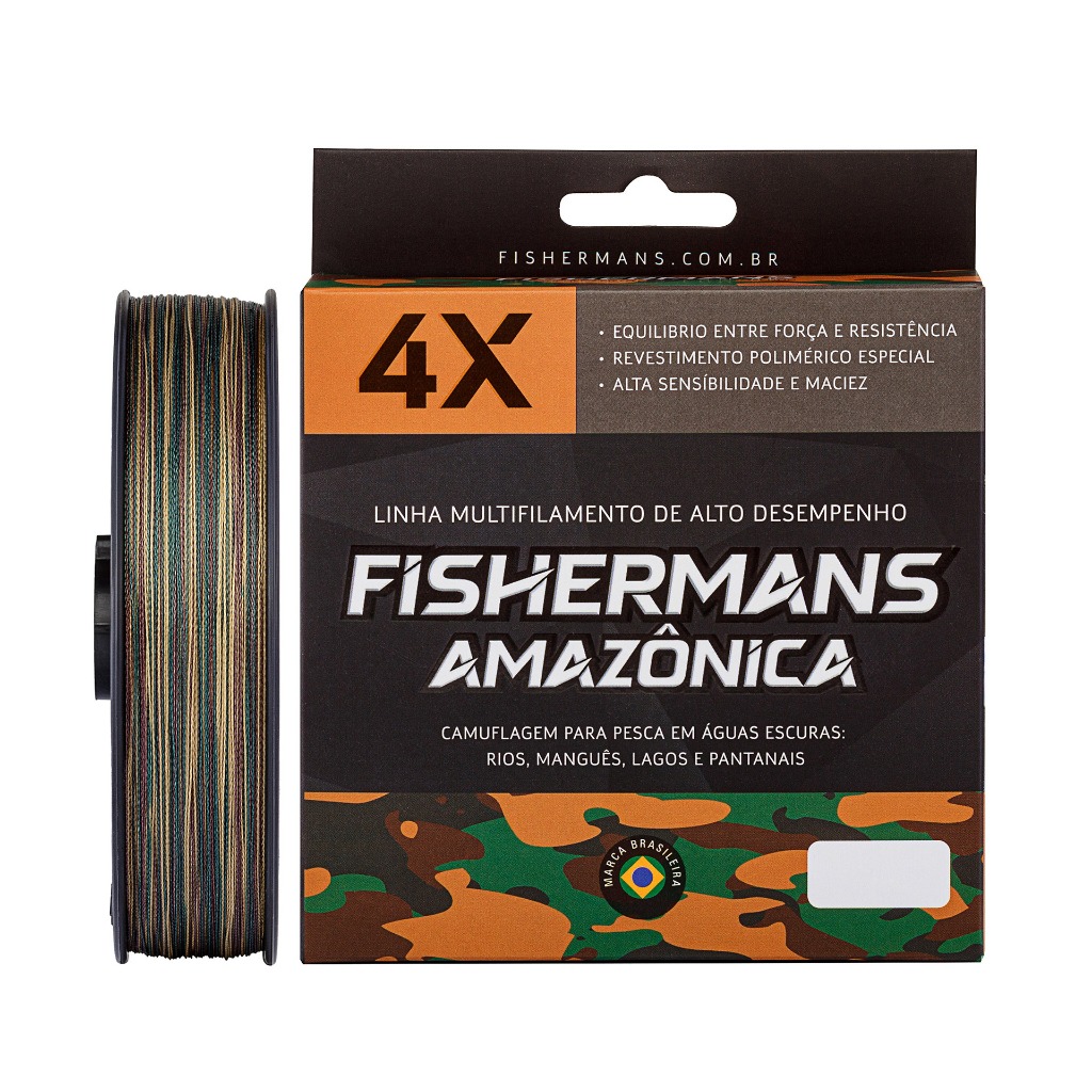 Fishermans Amazônica 4X Linha De Pesca Multifilamento | 10 até 100 libras