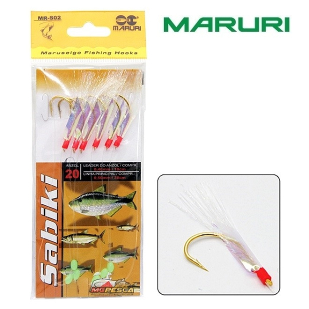 Kit C/ 10 Cartelas Iscas Sabiki Anzol Maruseigo Mr-s02