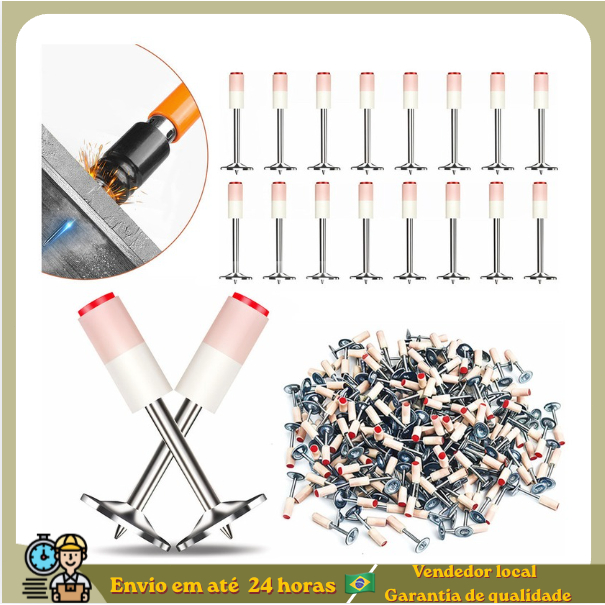 Kit 60 /120Nails Pins for Gun Conical Washer Pin 27mm Pins for Fixing Gun Pin Washer For Wood, Steel, Concrete